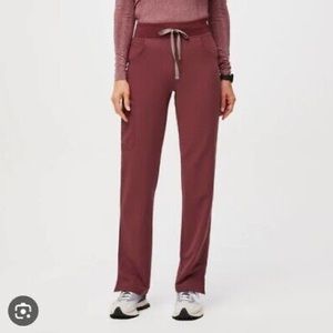 Figs limited edition dark cherry high waisted scrub pants MP
